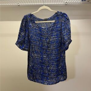 Banana Republic Blue and Black Women's Blouse XL